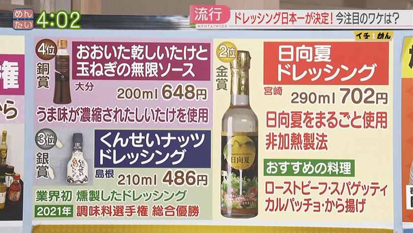 イチめん｜高まるドレッシング人気なぜ?　糸島発が最高金賞