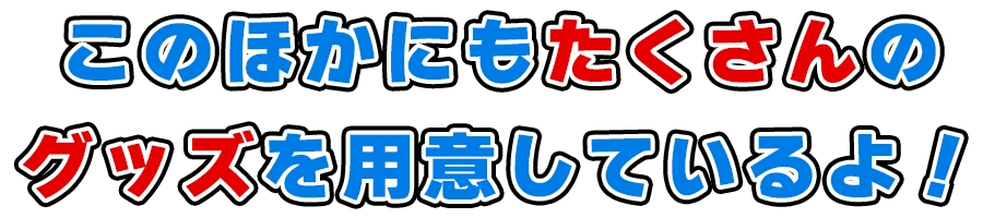 このほかにもたくさんの グッズを用意しているよ！
